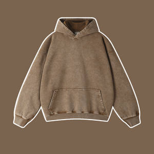 कस्टम हैवीवेट 420 जीज्म ओवरसाइज हूडेड पल्लोवर विंटेज परेशान एसिड वॉश क्रेवगर्दन टेरी कपड़े 100% कपास गंध की आपूर्ति - Product Image 5