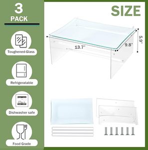 3 confezioni vassoio da portata <span class=keywords><strong>in</strong></span> <span class=keywords><strong>vetro</strong></span> con supporto <span class=keywords><strong>in</strong></span> acrilico, grandi alzate per cibo per tavolo da Buffet, piatto di Catering per feste - Product Image 2