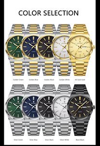 POEDAGAR 874 Montre-bracelet d'affaires à aiguilles lumineuses, double calendrier, quartz, Reloj pour homme, bracelet en acier inoxydable, étanche - Product Image 6