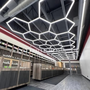 Lumière LED hexagonale en nid d'abeille pour le detailing automobile et l'atelier, lumière de plafond en nid d'abeille montée pour le bureau, le garage - Product Image 5