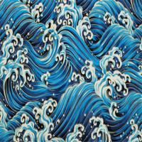 Weiches Gefühl Schöner Sea Wave Design Baumwoll stoff mit Metallic 100% Baumwolle Stoff Stempeln für Frauen Kleid Tischdecke Kinder