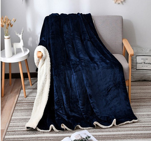 2020 mùa đông mới sang trọng sofa lông cừu Sherpa chăn Đồng bằng hoặc Jacquard Doule lớp flannel dành cho người lớn polybag tùy chỉnh 100% Polyester - Product Image 3