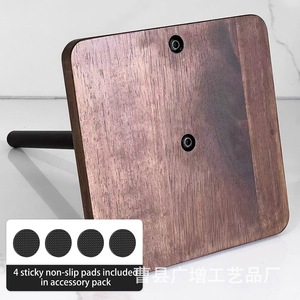 Porte-serviettes en papier de bureau en bois massif, brun, carré, moderne, sur pied, pour cuisine - Product Image 4