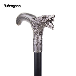 Canne en acier au carbone avec tête de loup en métal, accessoire de costume pour homme - Product Image 2