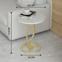 Meubles de maison nordiques modernes, salle à manger, salon, table basse en métal pour mini balcon, petite table ronde en marbre