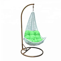 2023 Hotsell usine ventes moderne jardin hamac patio mobilier d'extérieur rotin osier balançoire suspendus oeufs chaises avec support en métal