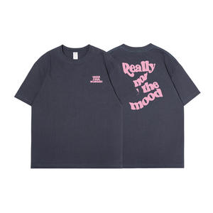 T-shirt vintage à imprimé lettres délavées 100% coton pour hommes, coupe ample, haut à col rond d'été - Product Image 5