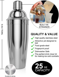 Cao cấp thép không gỉ Cocktail Mixer Set được trang bị với khung tốt hơn Premium <span class=keywords><strong>Bar</strong></span> công cụ cho kỳ nghỉ & kỷ niệm - Product Image 4