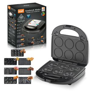 Nueva Máquina para Hacer Sándwiches Eléctrica 7 en 1, Máquina para Hacer Pan de Desayuno con Revestimiento Antiadherente de 1400 W, Electrodoméstico Portátil para el Hogar - Product Image 6