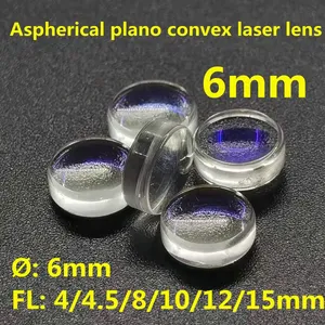 Glass Laser <strong>Lens</strong> Diameter 6mm Focal Length 4mm/4.5mm/8mm/10mm/12mm/15mm <strong>Aspherical</strong> Plano Convex Laser <strong>Lens</strong> with AR Coating - Product Image 2