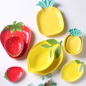 OEM/Odm Jaune Ananas Forme Fruits Plats Plat Irrégulier Et Assiettes Faits À La Main Mignon <span class=keywords><strong>Assiette</strong></span> En Céramique De Couleur <span class=keywords><strong>Pastel</strong></span> - Product Image 6