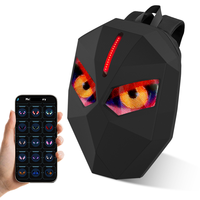 Sac à dos de moto à LED couleur pleine avec contrôle par application, logo personnalisable, étui rigide étanche, capacité 56-76L, USB, noir
