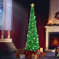 Künstlicher Weihnachts baum mit 100 Farblich tern 5-Fuß-Popup-Weihnachtsbaum mit faltbarem Draht