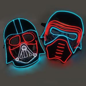 EL aydınlık LED parlayan maske erkekler için-Neon ışıkları ile cadılar bayramı partisi yüz kapatma, karnaval ve Film temaları için Cosplay sahne - Product Image 1