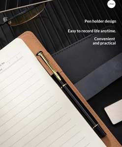Carnet promotionnel A5 en cuir PU, <span class=keywords><strong>cadeau</strong></span> de remise de diplôme, personnalisable avec nom de marque, couleur et design imprimé en sérigraphie - Product Image 4