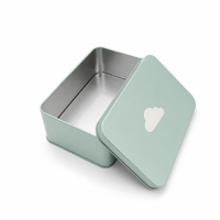 Boîte en métal rectangulaire personnalisée pour biscuits et bonbons, conteneur d'emballage alimentaire en métal de qualité alimentaire avec couvercle pour coffret cadeau, vente en gros