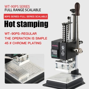 Petite machine à estamper manuelle noire 10x13 cm, adaptée au cuir, au bois, au plastique et au papier - Product Image 5