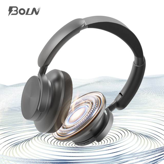 BOLN ANC Ear Headset Stereo Hifi Gaming Best Noise Cancelling Wireless On-ear Headphones Digital Display Battery Indicator JL