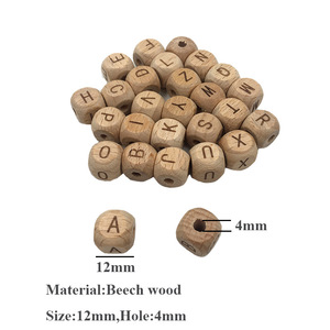 BRICOLAGE A-Z Lettre Naturel Cube Carré Hêtre En <span class=keywords><strong>Bois</strong></span> <span class=keywords><strong>Perles</strong></span> de Lettre - Product Image 2
