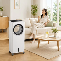 Ventilateur oscillant sans pales professionnel, mobile, sur pied, à commande numérique, couleur blanche, contrôlé par application, 3 vitesses, pour chambre à coucher