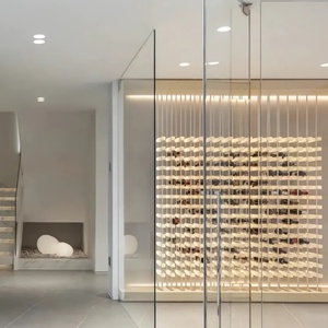 Étagère à <span class=keywords><strong>vin</strong></span> suspendue en cristal givré personnalisée, supports en <span class=keywords><strong>verre</strong></span> acrylique, porte-bouteilles à <span class=keywords><strong>vin</strong></span>, meubles de <span class=keywords><strong>rangement</strong></span> pour la maison - Product Image 1