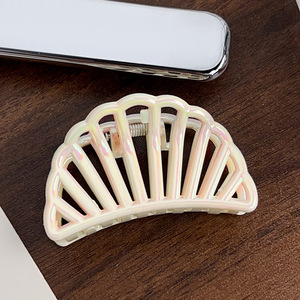 Nouvelle pince à cheveux demi-cercle colorée de 7,2 cm, pince à cheveux creuse en plastique, accessoires pour cheveux pour femmes - Product Image 5
