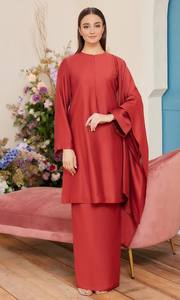 Sipo ผ้าซาตินลายกุหลาบสีล้วนสำหรับผู้หญิงมุสลิม Brunei มาเลเซีย Baju kurung - Product Image 4