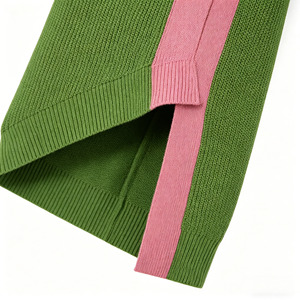 Abito <span class=keywords><strong>in</strong></span> <span class=keywords><strong>maglia</strong></span> da donna invernale a collo alto con maniche a campana, color block, orlo asimmetrico e ricamo a lettere, <span class=keywords><strong>vestito</strong></span> aderente <span class=keywords><strong>in</strong></span> <span class=keywords><strong>maglia</strong></span> - Product Image 6
