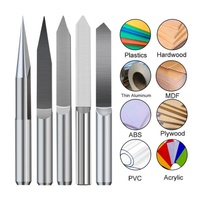 Fraise à rainurer CNC en V, fraise de finition 3D en carbure de tungstène revêtue d'étain, haute précision, profil unique, 4 mm, 55 HRC, pour bois/PCB