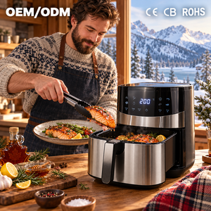 Friteuse à air carrée 6L 1500W avec écran tactile, multifonction domestique pour rôtir, cuire, faire frire, idéale pour les fêtes, modèle KA23016 - Product Image 1