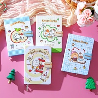 Carnet à couverture rigide 32K avec fermeture magnétique, motif Kitten Party, 132 pages colorées, agenda pour enfants et filles, cadeau scolaire, papeterie en gros