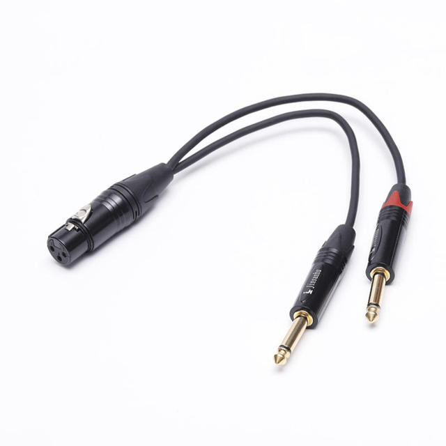 2 6.35 mm Mono TS to 3 Pin XLR Male HiFi Audio Microphone Cable Gold Plated OFC PVC 635 6.5 65 30cm