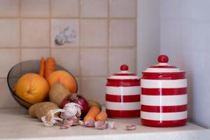 Red and White Stripes <strong>Tea</strong> <strong>Sugar</strong> <strong>Coffee</strong> Canisters <strong>Set</strong> - Product Image 3