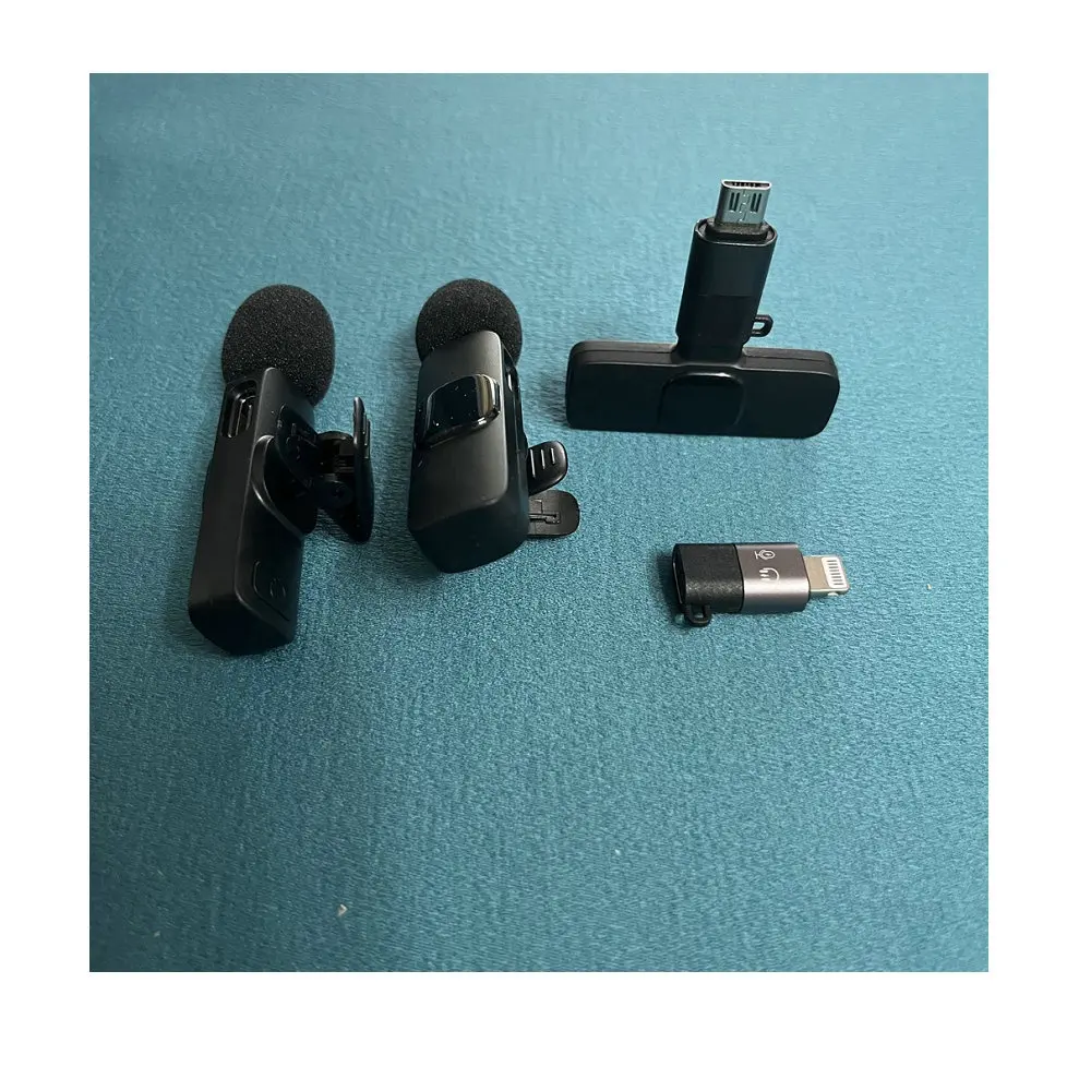 Perekam VIDEO K9 mikrofon tanpa kabel, adaptor IOS Tipe C UNTUK iphone Android, dasi mikro kerah mini untuk siaran langsung