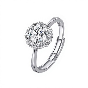 Anillo de Plata de Ley S925 con Pluma para Mujer, Certificado GRA, Anillo de Boda con Moissanita de 0.5CT - Product Image 4