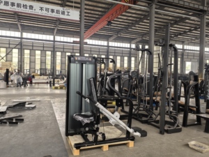 Gli <span class=keywords><strong>istruttori</strong></span> di palestra utilizzano una macchina professionale per tricipiti con piastre di inserimento per allenare i tricipiti. - Product Image 6