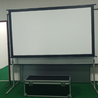 Écran de projection pliable rapide TELON MGF-OSF 120-250 pouces noir avec flight case, support portable pour home cinéma, projection avant/arrière