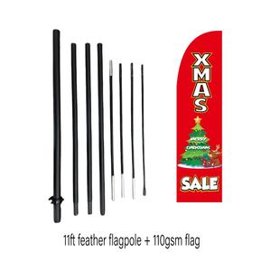 Tienda de Navidad Promoción Publicidad 130 pulgadas 330cm Bandera de playa Ala Celebración de Navidad Banderas de plumas voladoras promocionales Banner - Product Image 1