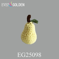 Peluche tricotée à la main poire plante fruit fil crochet jouet peluche Amigurumi ornement sac accessoires