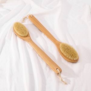 Spazzola da doccia personalizzata con manico lungo in setola morbida e rigida con impugnatura posteriore curvo per spazzolatura a secco a umido spazzola per il corpo da bagno - Product Image 4