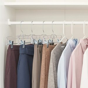 Bán Buôn 14 Inch Rõ Ràng Nhựa Xoay Quần Áo Móc Treo Với Kim Loại Clip Cho Quần, Quần Nhựa Móc Treo Quần - Product Image 6