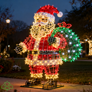 SENZHAO Large <b>Outdoor</b> Waterproof LED 3D Santa Claus <b>Light</b> Sculpture Motif <b>Light</b> <b>String</b> <b>Lights</b> for Commercial Christmas Decor - Product Image 4