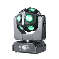 Projecteur LED à tête mobile 12x10W RGBW 4-en-1 180W, rotation infinie à 360°, DMX512, blanc neutre 4100K, dimmable 0-100%, en alliage d'aluminium, IP20