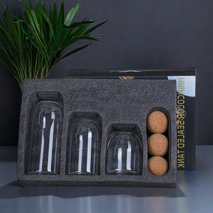 Borosilicate khác nhau 3-mảnh kích cỡ cao cấp Vòng gia vị Jar nhà bếp thực phẩm thủy tinh lưu trữ lọ thiết lập với nút chai có nắp đậy - Product Image 2