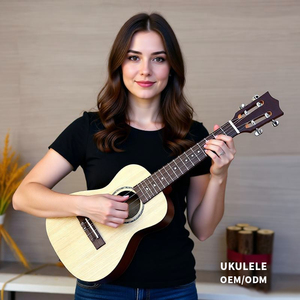 OEM ODM Ukulélé acoustique hawaïen de 23 pouces, touche en palissandre, table en épicéa, haute qualité, vente directe d'usine, instrument de musique - Product Image 1