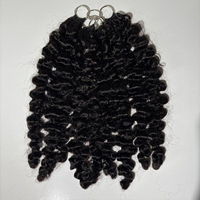 Offre Spéciale Cheveux Humains au Crochet Ondulés Profonds # Lot de Cheveux au Crochet Pré-Séparés Miracle Knots Couleur 1B pour Femmes