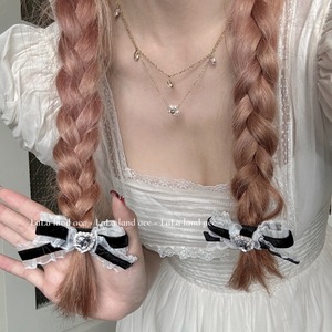 Pinza para el pelo con forma de corazón rosa de diamantes de imitación, estilo hada, para mujer, pinza para flequillo, pinza para frente, pinza de pico de pato, pinza lateral, accesorio para el cabello - Product Image 2