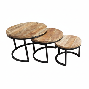 Simple Modern <b>Round</b> Coffee <b>Tables</b> with Solid Wood Legs Light Weight Outdoor Use Living Room Furniture - Product Image 2