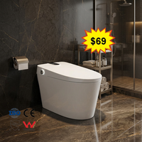 Nouveau modèle 2026 : Toilette intelligente de luxe à chasse automatique, télécommande incluse, siphon en P, pression d'eau réglable, eau chaude instantanée