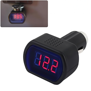 เครื่องวัดแรงดันไฟฟ้าที่จุดบุหรี่, <span class=keywords><strong>ปลั๊ก</strong></span>เสียบ DC 12V-24V จอแสดงผล LED แบบดิจิตอล, เครื่องวัดแรงดันไฟฟ้าแบตเตอรี่รถยนต์ - Product Image 1